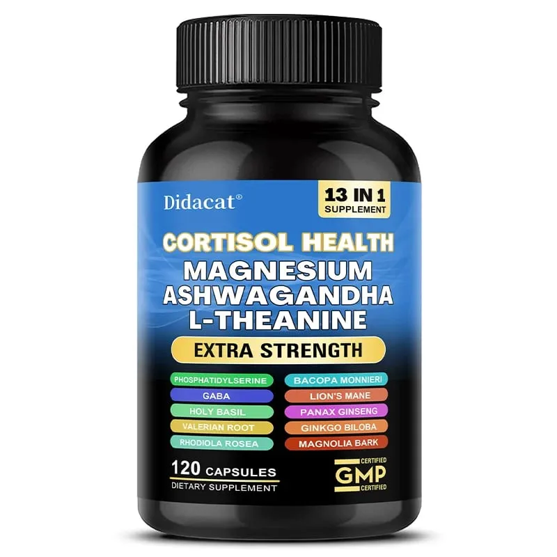 Corti-Soothe Cortisol Capsules Magnesium Ashwagandha Lower Stress Stabilize Mood Support Adrenal Health & Restful Sleep