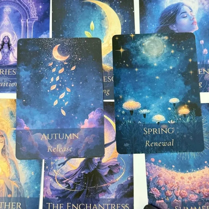 Inner Moon Oracle Deck in Metal Box 44 Card Deck Divination Board Game Oracle Cards with Instruction Guidebook — image 6
