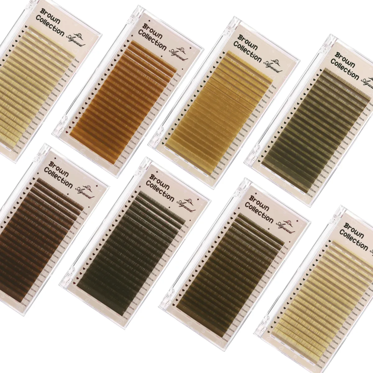 Pro 20 Rows Brown Collection Individual Eyelash Extension Russian Volume Lashes MIX7-15 Soft Mink Brown Eyelashes Makeup — image 2