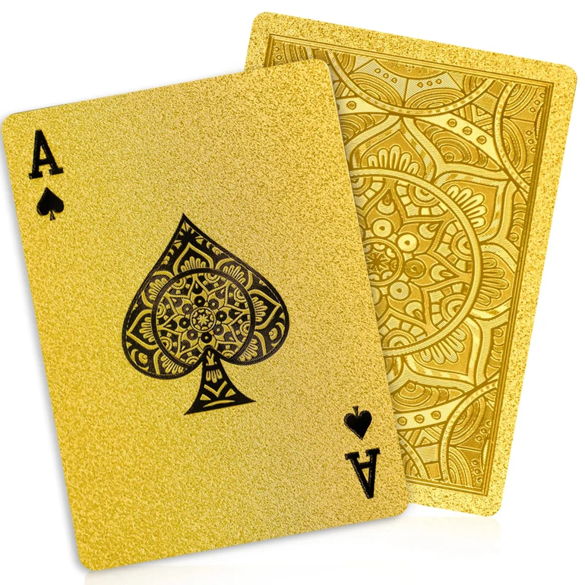 Gold Size Playing Cards | 1/2/4 Pack Plastic Waterproof Poker Set | Professional Board Games | Adult Game Gift for Holidays Vac — image 1