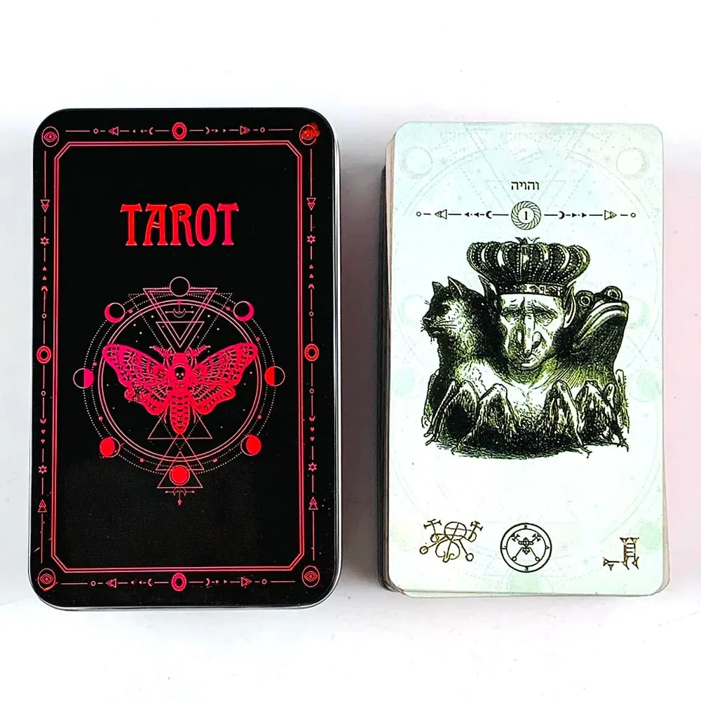 Occult Tarot In A Tin Metal Box Tarot Deck With PDF Guide Book Fate Divination Cards Game Great For Beginners & Party Games — image 3
