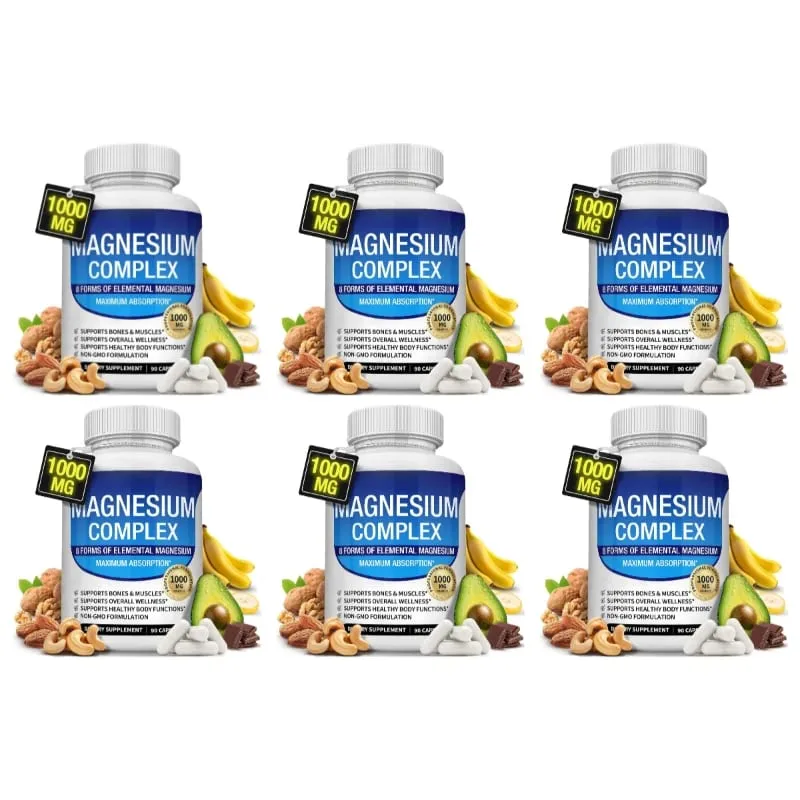 Nutrition Magnesium Complex Capsules 8-Form Elemental Magnesium Supports Healthy Body Functions 1000 Mg 90 Capsules — image 12