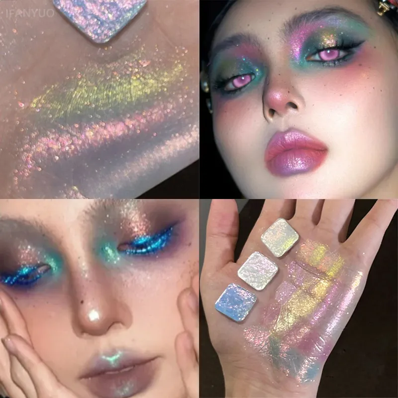 Diamond Chameleon Highlighter Contouring Palette Pearl Flash Discoloration Highgloss Sequin Sparkling Gradient Eye Shadow Makeup — image 1