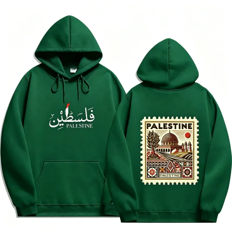 Unisex Autumn Winter Vintage Casual Pullover Sweatshirts Palestine Hoodie Fashion Harajuku Aesthetic Retro Graphic Hoodies Tops — image 15