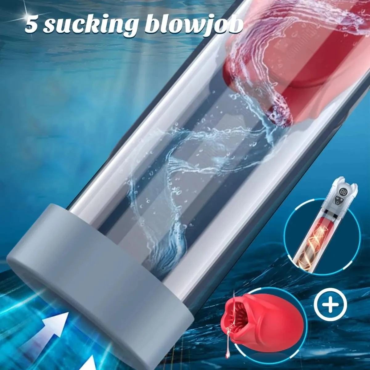 Enlarger Pump Penis Enlargement Extend Vacuum Pussy Pumps Male Masturbator Air Pressure Device Adult Sex Toys Games for Men LED