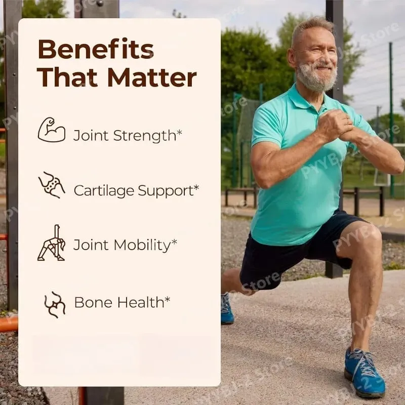 Glucosamine Chondroitin Capsules with Glucosamine Sulfate 1500mg and MSM Support Cartilage Joint Daily Health 90count Per Bottle — image 2