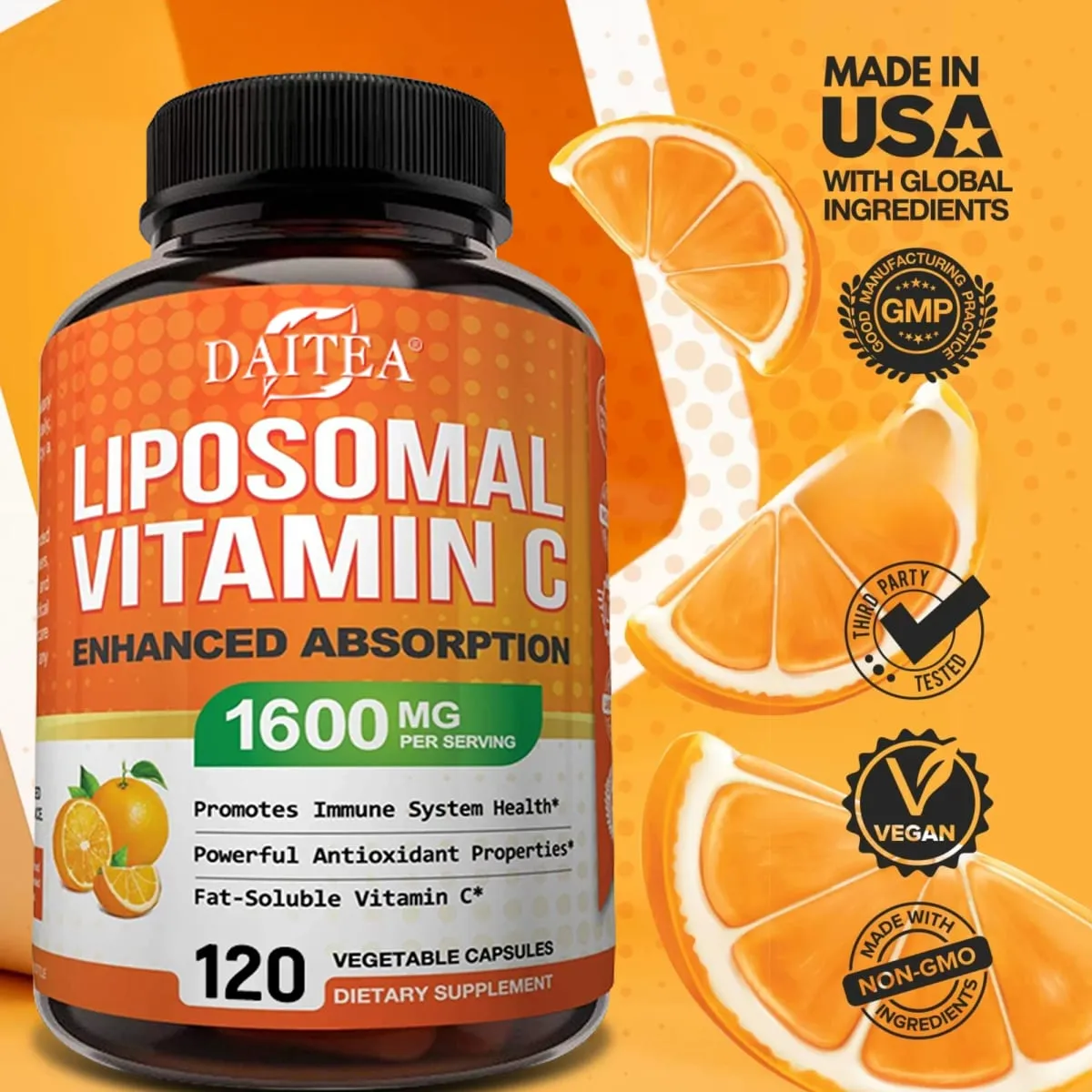 Vitamin C Liposomal 1600 Mg - Vitamin C Larut Lemak Sangat Boleh Serap Vitamin C Antioksidan Sistem Imun & Penggalak Kolagen — image 1