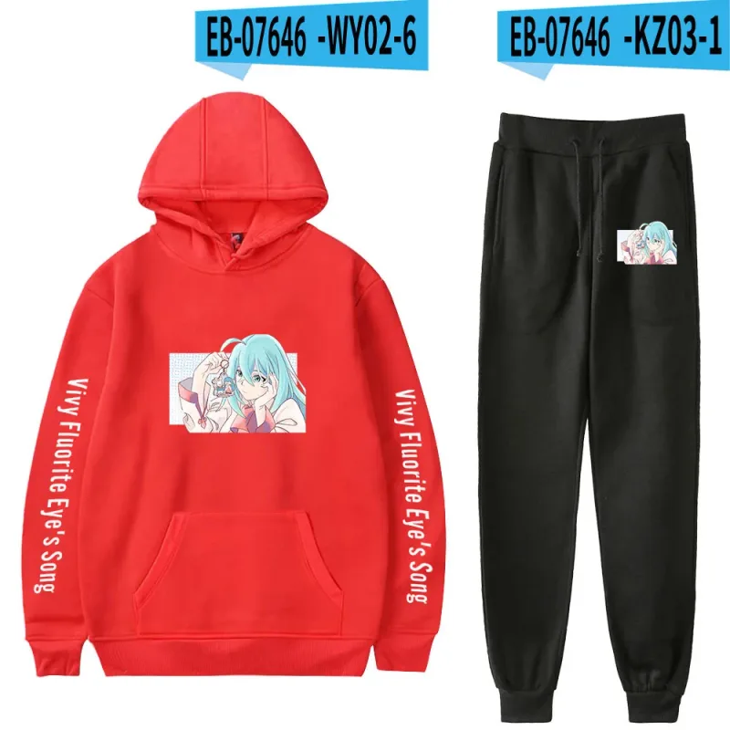Harajuku Comfortable Vivy Fluorite Eye's Song Print Sweatshirt Sweatpants Hoodies+ Trousers Suit Boys/Girls 2 Piece Set Clothes — image 42
