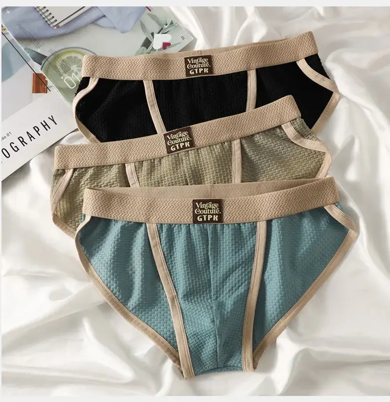 3 pcs Vintage Men High Cut Nylon Briefs Ice Silk Mesh Cool Underpants Soft Breathable Quick Dry Mens Underwear — image 10