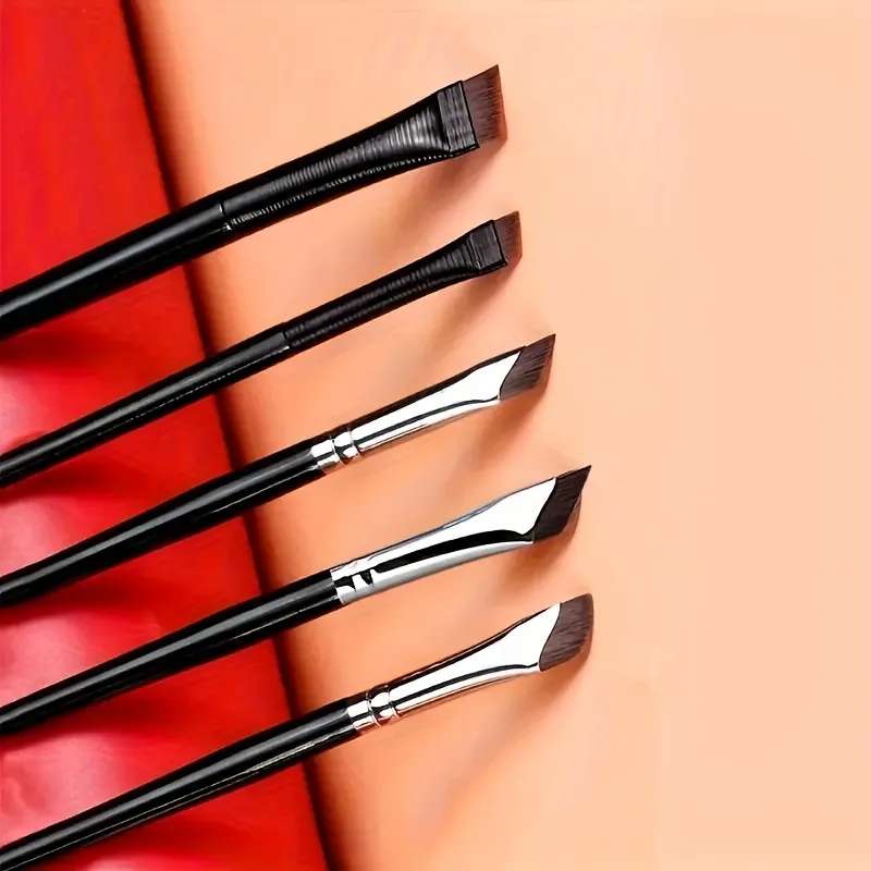 5pc Eyeliner Brush Set with Tilted Fine Blade Suitable for Precise Application - Suitable for All Skin Types Makeup Brushes Set — image 1