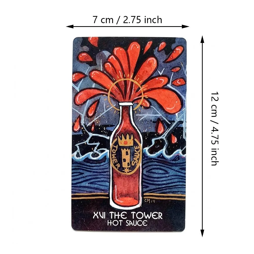 Cartes de Tarot aquarelle sur le thème de la nourriture, le garde-manger magique, pour les cuisiniers et les gourmets à domicile, papier cartonné à Double gaufrage 12x7cm — image 5