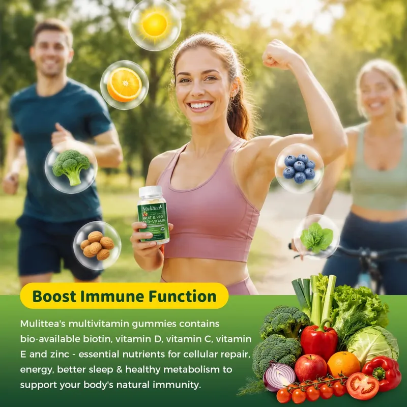 Natürliche Gemüse- und Fruchtgummis von Mulittea, Anti-Verstopfung, Entgiftung, tägliches Obst, unterstützen die Verdauung, Nahrungsergänzung mit mehreren Vitaminen — image 4