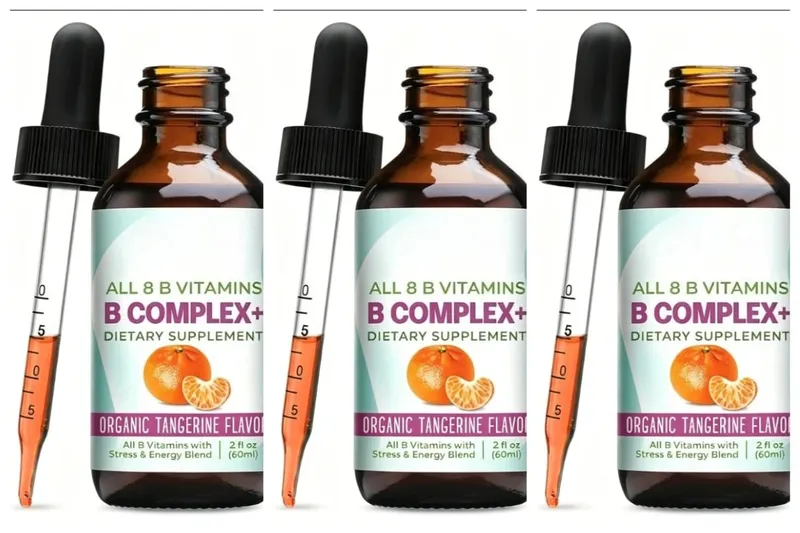 Vitamin B Complex Liquid Drops Supplement Vegan B1 B2 B3 B5 B6 Biotin Folate and Choline Plus Blend for Energy Support 60ml — image 9