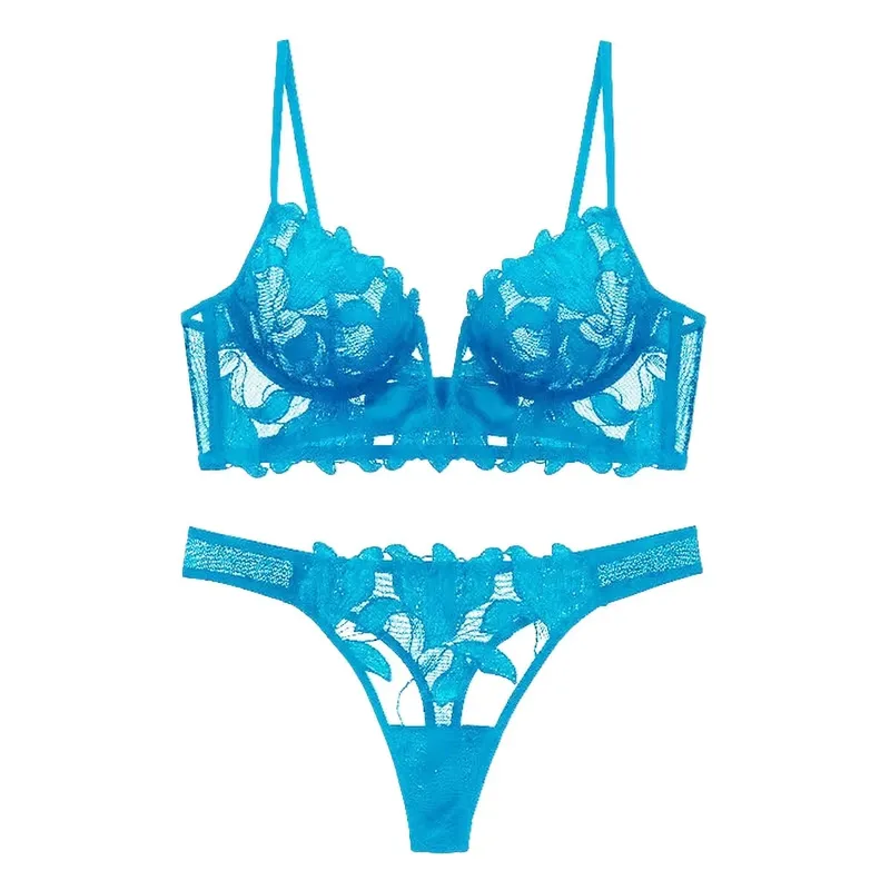Women Lace Lingerie Set Elegant Sexy Bra Set See Through Underwear Ventilate Ladies Bra and Panty Set — image 20