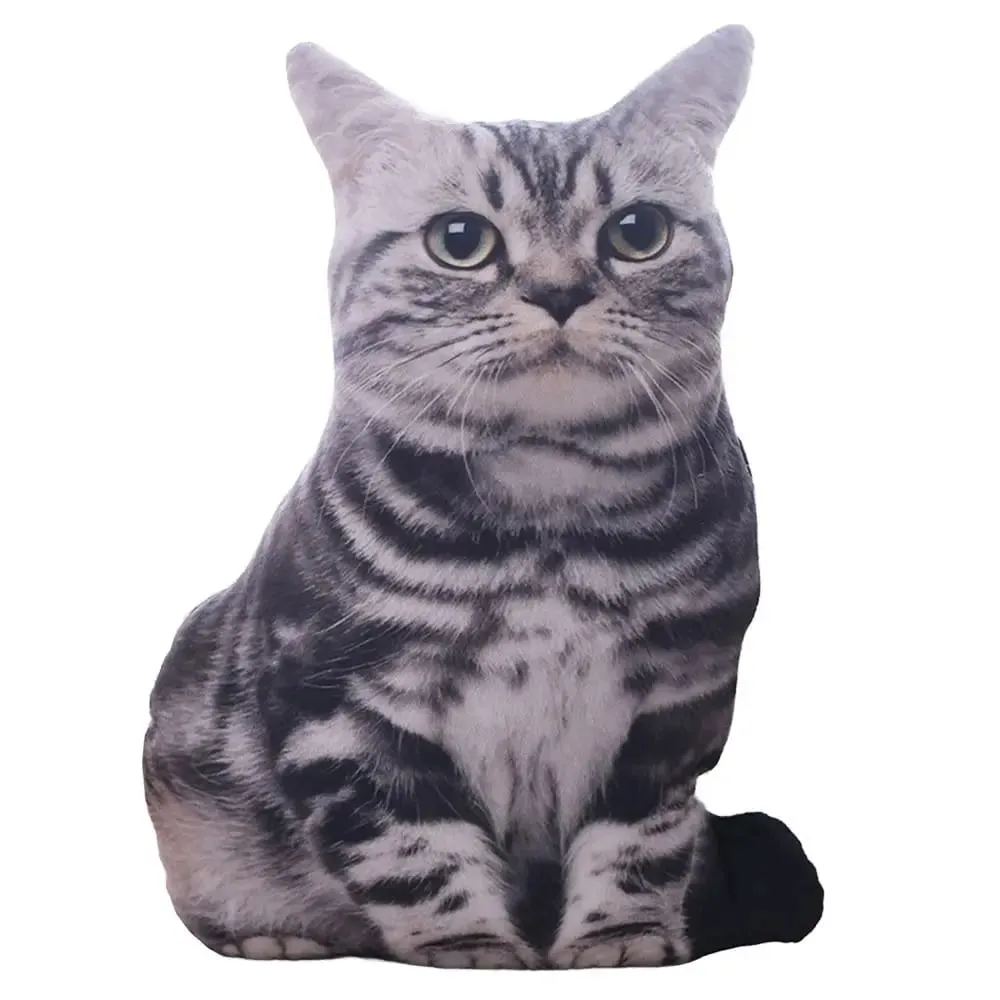 Plush Realistic 3D Cat Doll Cartoon Stuffed Simulation Cat Plushie Pillow Kawaii Soft Plush Animals Toy Cushion for Kids Girls — image 9