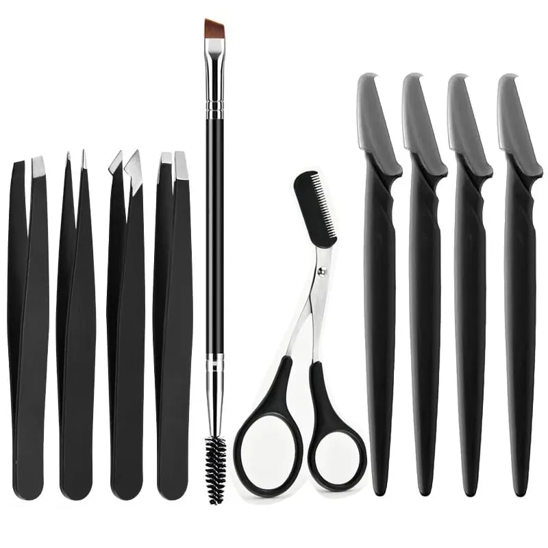 3/5/10Pcs Eyebrow Kit For Women Eyebrow Trimmer Razor Scissors Brushes Tweezers Grooming Tool Set — image 1