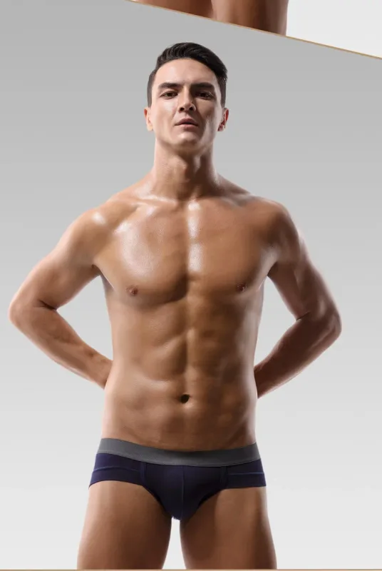 Men's Underwear, Men's Briefs, U-Shaped Pouch, Modal Breathable Summer Youth White Low-Waist Briefs