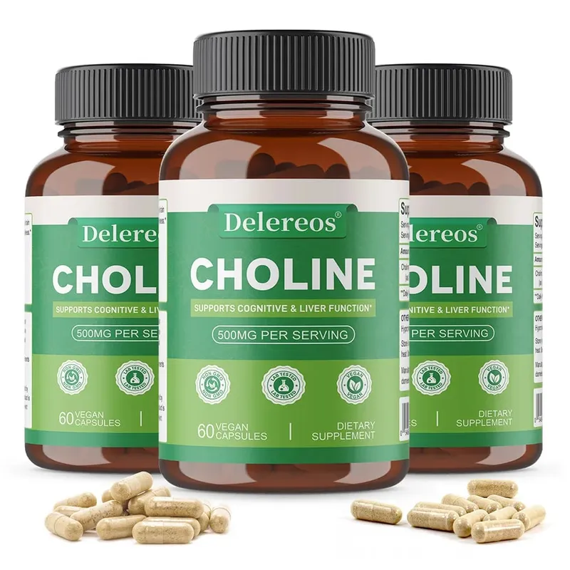 Choline 500mg - High Potency Choline Supplements Supports Cognitive Performance & Liver Function Vegan Capsules Non-GMO — image 11