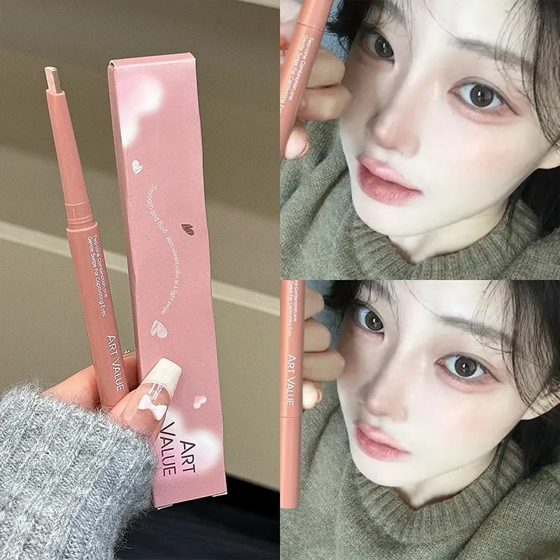 ART VALUE Two-tone Paste Lying Silkworm Pen Under Eye Liner Brighten Shadow Pencil Makeup Nude Pink Beige Eyeliner Contouring — image 2