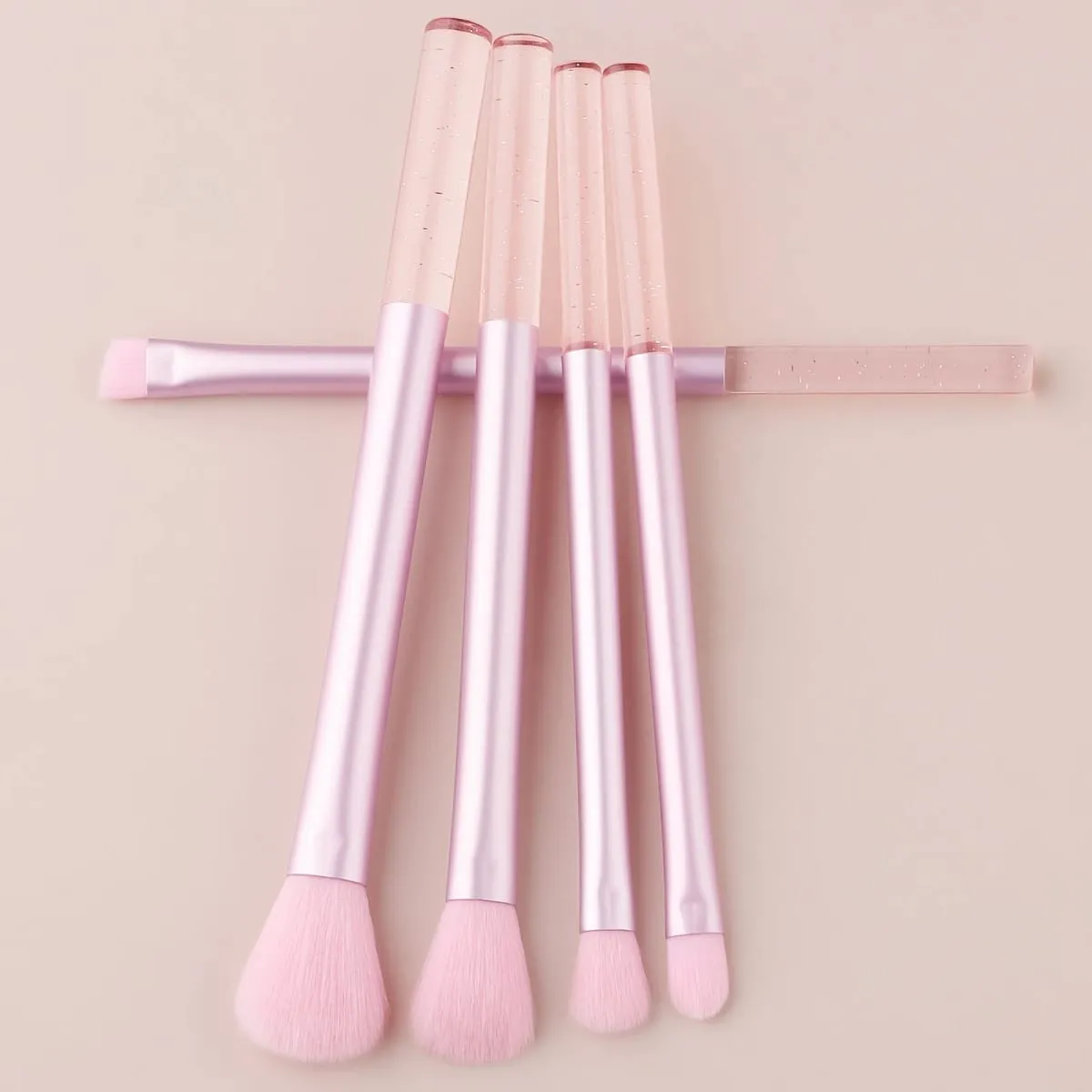 5Pcs Transparent Glitter Rod Cosmetic Brushes Multi-function Blush Powder Eyeshadow Brow Makeup Applicators — image 3