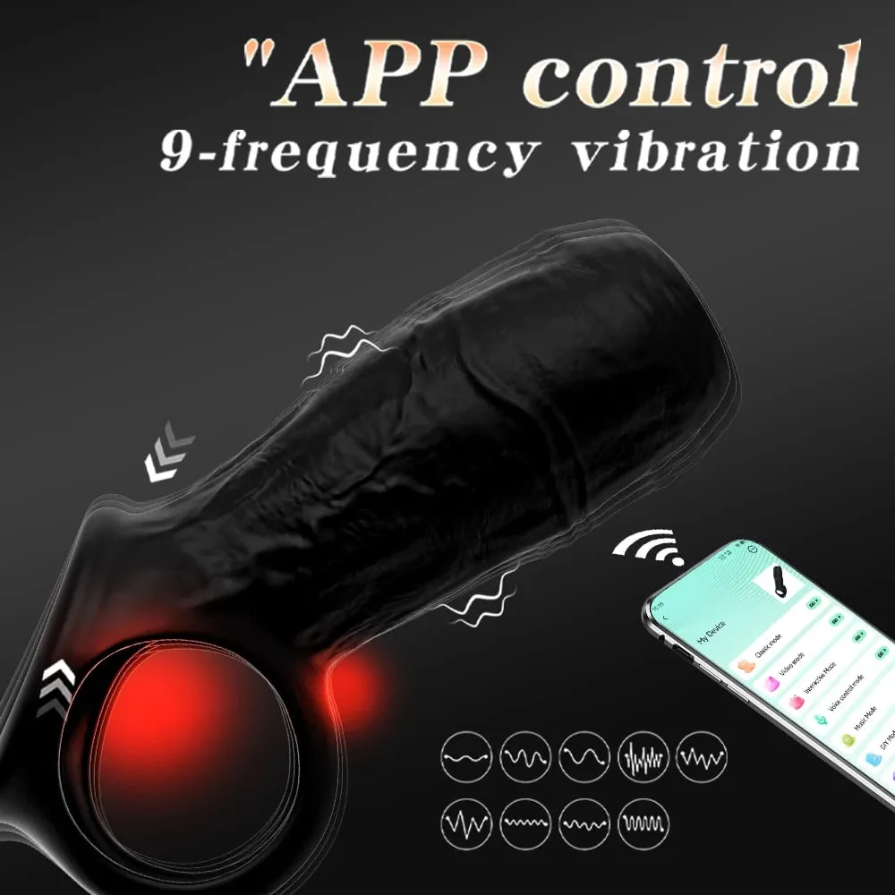 Vibrating Penis Sleeve Cock Ring Penis Ring Vibrator Penis Extender G Spot Stimulation Male Couples Adult Sex Toys for Men