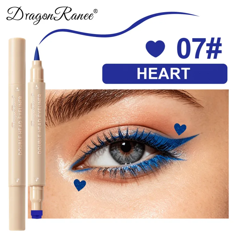Eyeliner 2 w 1 z podwójną końcówką szybkoschnący wodoodporny i odporny na pot niełatwy do rozmazania kolorowy eyeliner do makijażu oczu