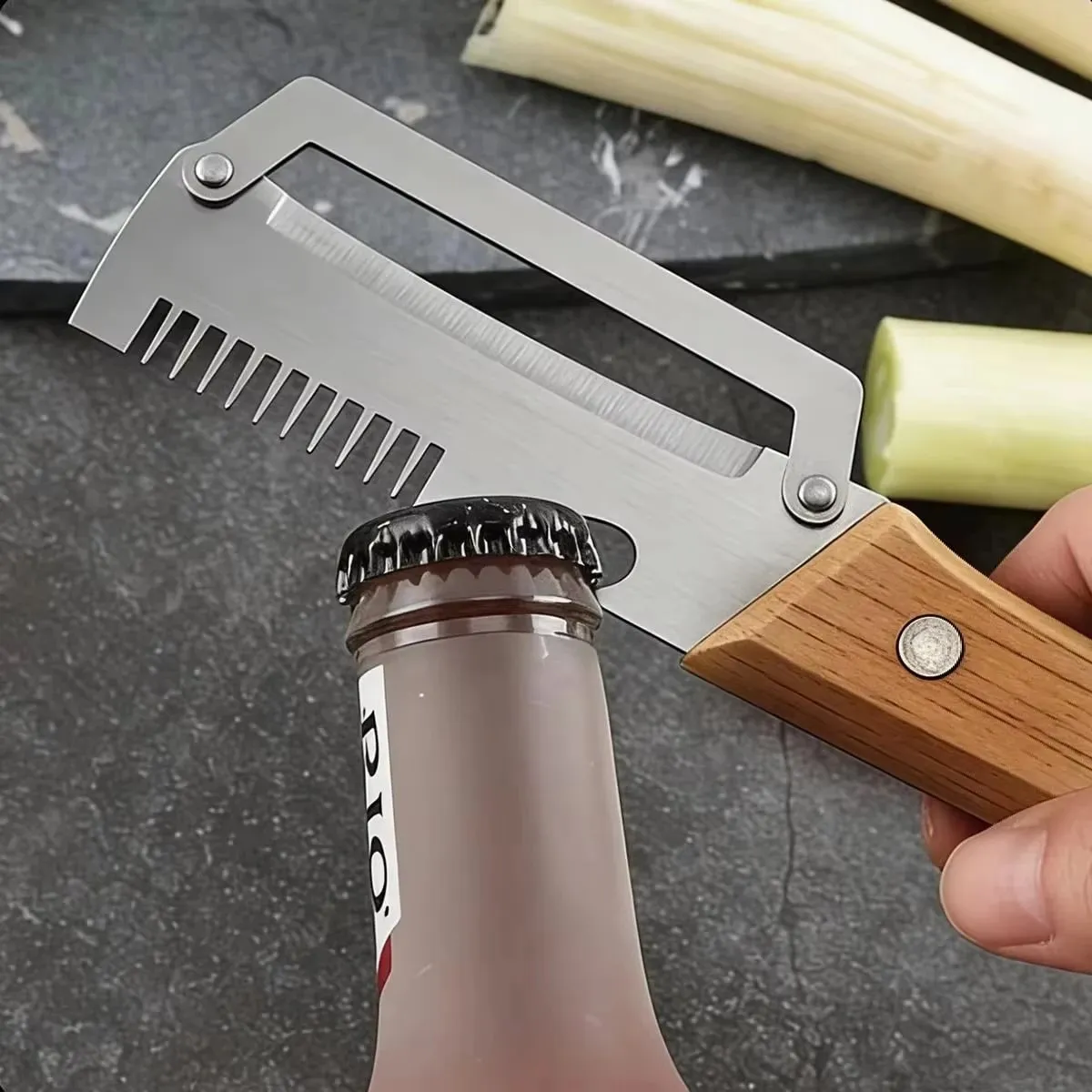 2PC Set Stainless Steel Multifunctional Kitchen Slicer Sharp Cutting Tool For Home Green Onion Cabbage Shredder Vegetable Peeler — image 4