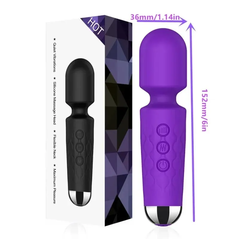 Napakahusay na 20 Bilis ng Magic Wand Clitoris Stimulator G-Spot Massager Rechargeable Portable Sex Toy para sa mga Babae — image 6
