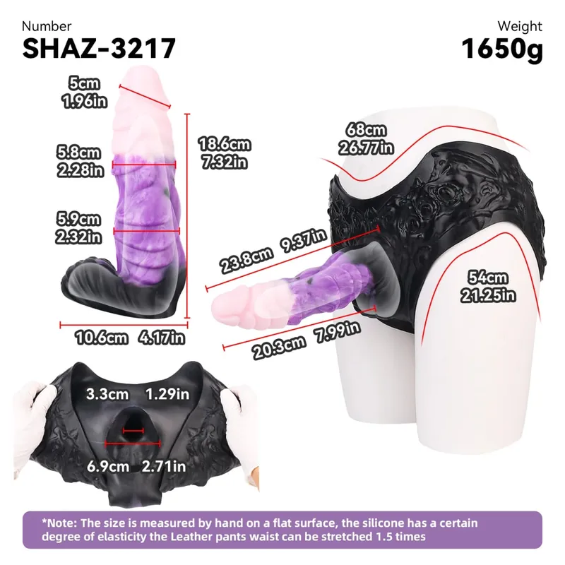 Strap On Long Horse Dildo Sheath Silicone Harness Dildo Panties Wearable Penis Sleeve Adult Sex Toy for Men Reusable Condom — image 10