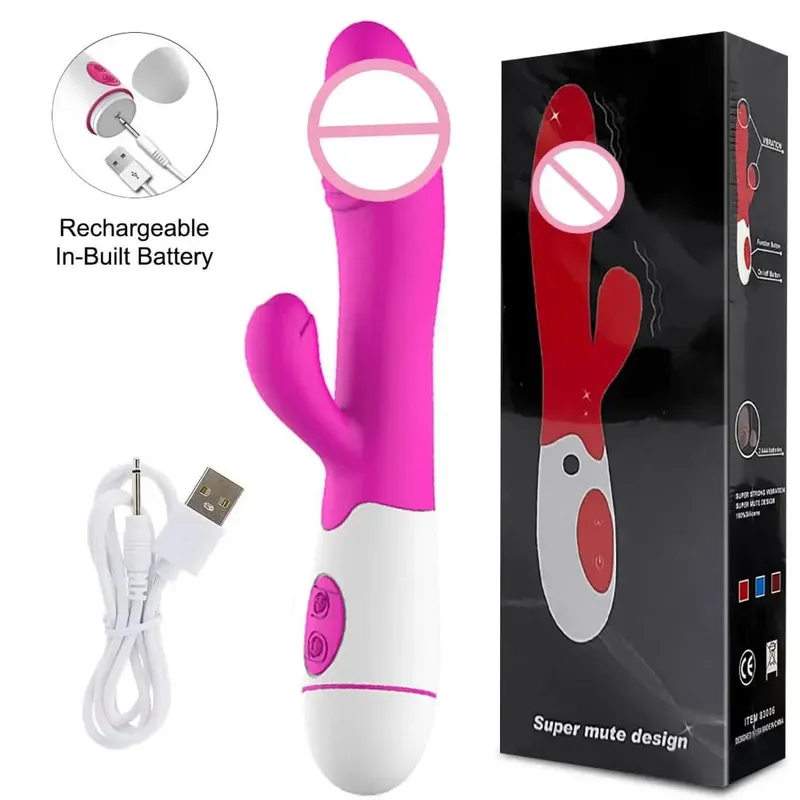 30 ความเร็วชาร์จมือถือซิลิโคนผู้ใหญ่ Clit Clitoral Clitoris Sex Toy G Spot Dual มอเตอร์กระต่าย Vibrator สำหรับผู้หญิงหญิง — image 10