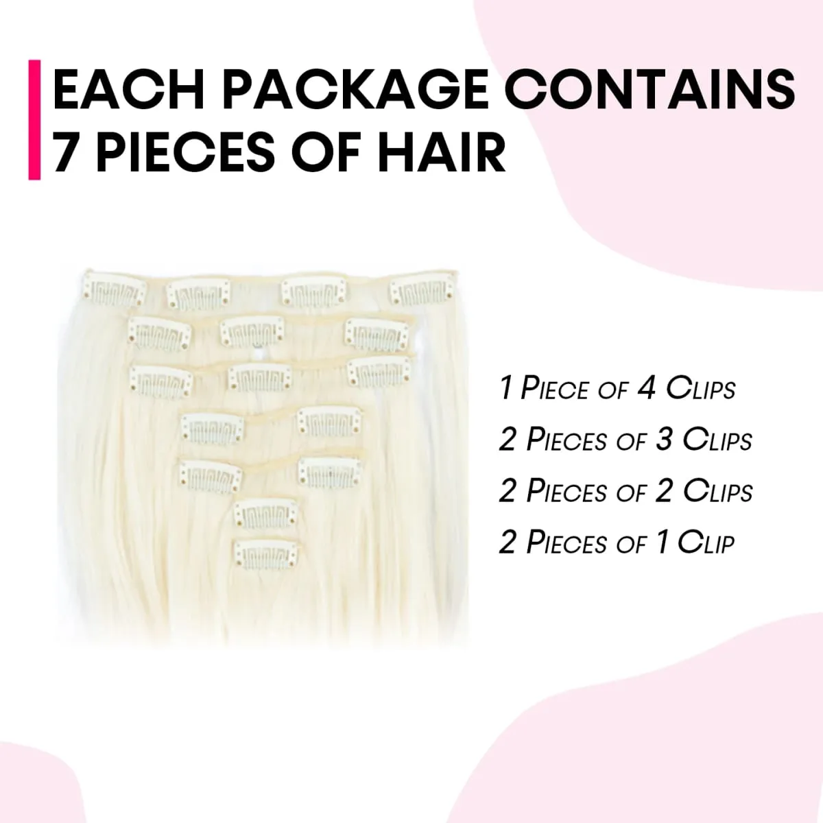 Clip in Long Wavy Synthetic Hair Extension 22 Inch 7PCS Thick Hairpieces Fiber Double Weft Hair for Women — image 5