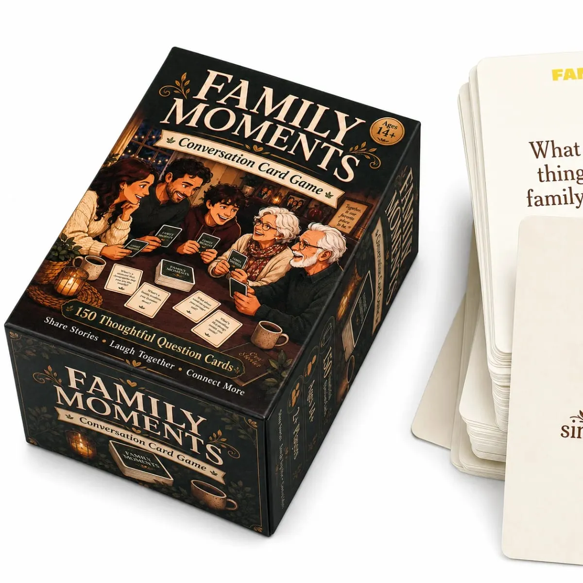 Family Moments Card Game Conversation Starter Cards with Thoughtful Questions for Family Dinners Gatherings Holidays Story Shari — image 2