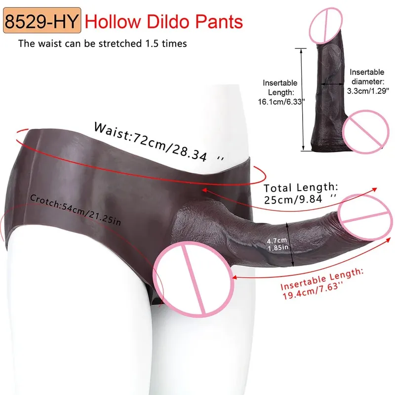 9.65‘’ Large Penis Sleeve насадка на член Pants 18+ Men Sex Toy Wearable Soft Realistic Hollow Dildo Panties Adult Supplies — image 25