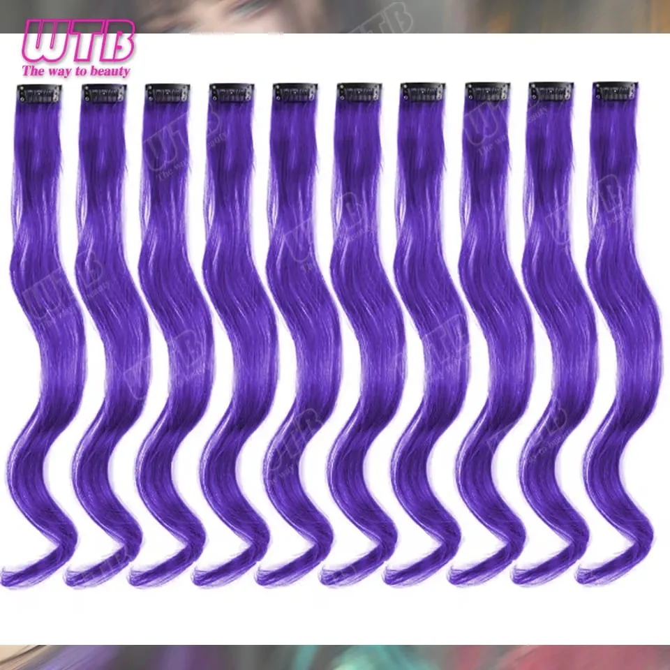 10 PCS Colored Synthetic Hair Extension Wigs for Women BB Clip Style Straight Hair Extension Wigs Suitable for Holiday Events — image 24