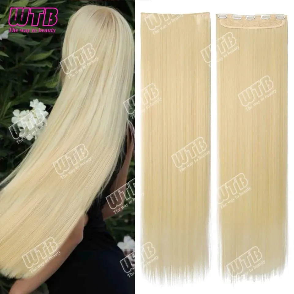 Extra Long Straight Synthetic 5 Clip Hair Extensions Ponytail Extension For Ladies Girls 20~40 Inches Clip In Extensions Hairpie — image 12