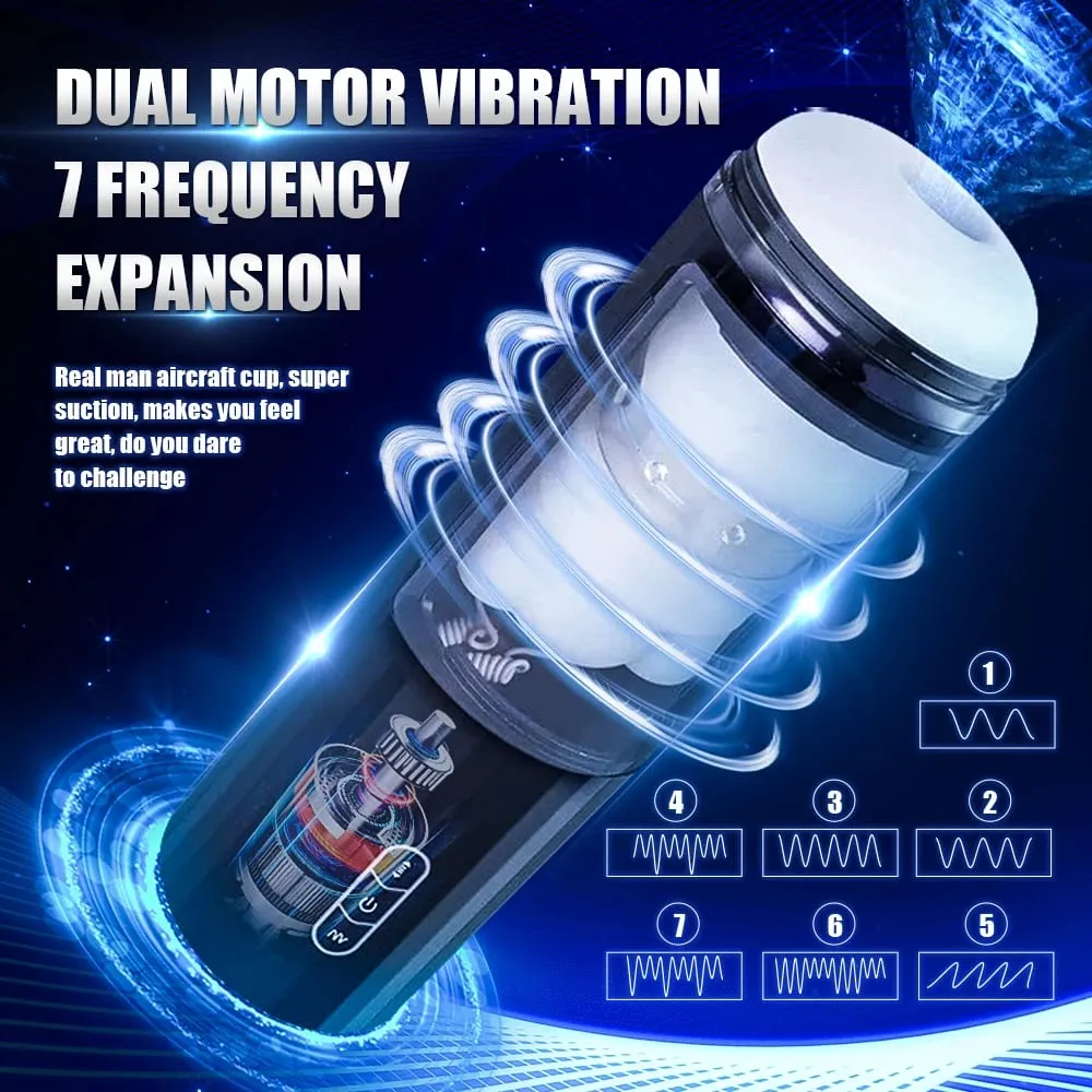 Automatic 9 Vibrating & 7 Thrusting Male Masturbations Sex Machine Toy Blowjob Sucking Masturbator for Men Adult Toys