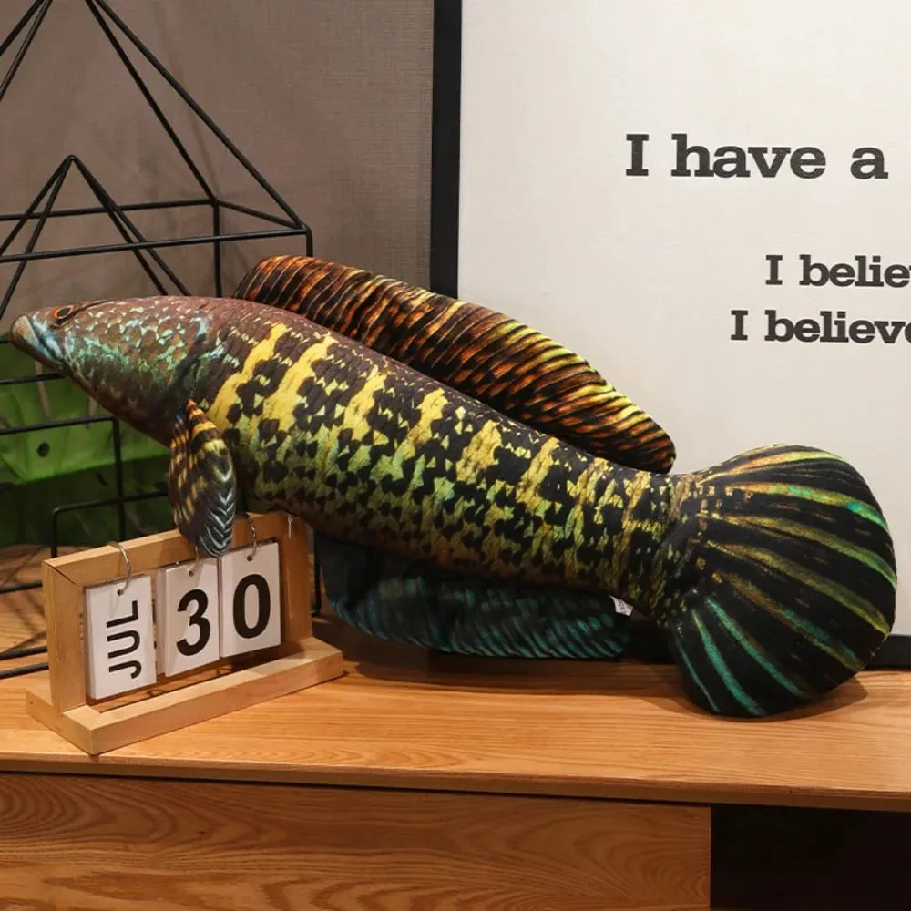 Perch Simulation Fish Plush Pillow Grouper Stuffed Cartoon Fish Plush Toy Soft Lovely Fish Anime Pillow Dolls Living Room — image 10