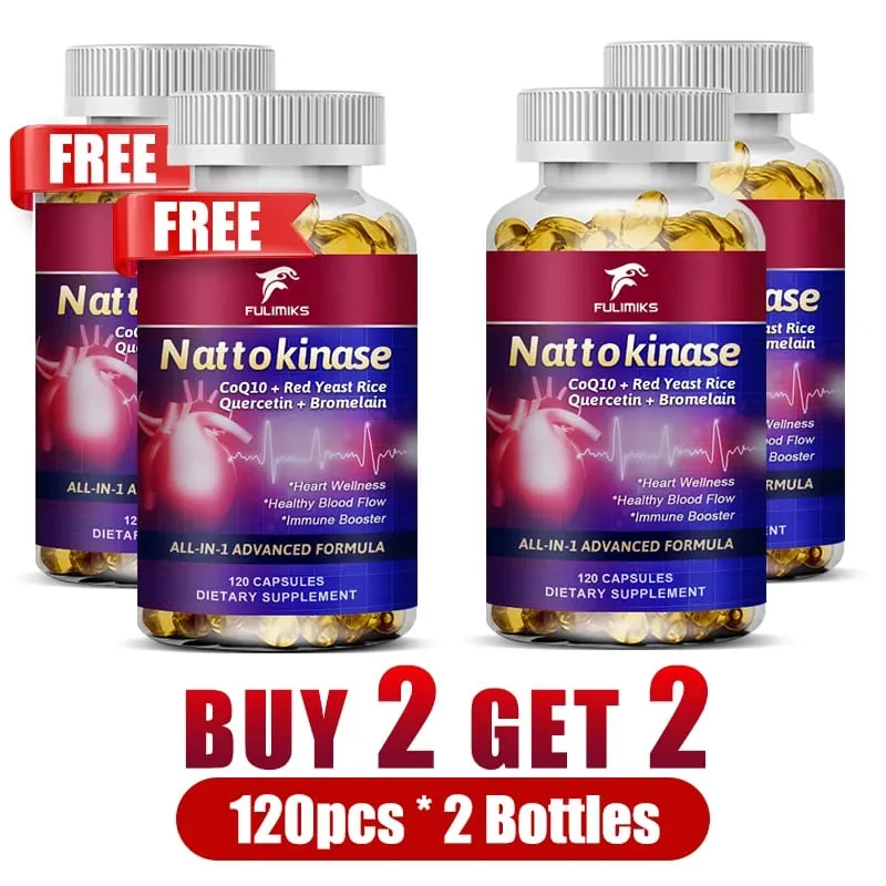 Nattokinase Capsules with CoQ10 Quercetin Support Healthy Circulation Blood Flow & Heart Inflammation Vitality & Longevity — image 6