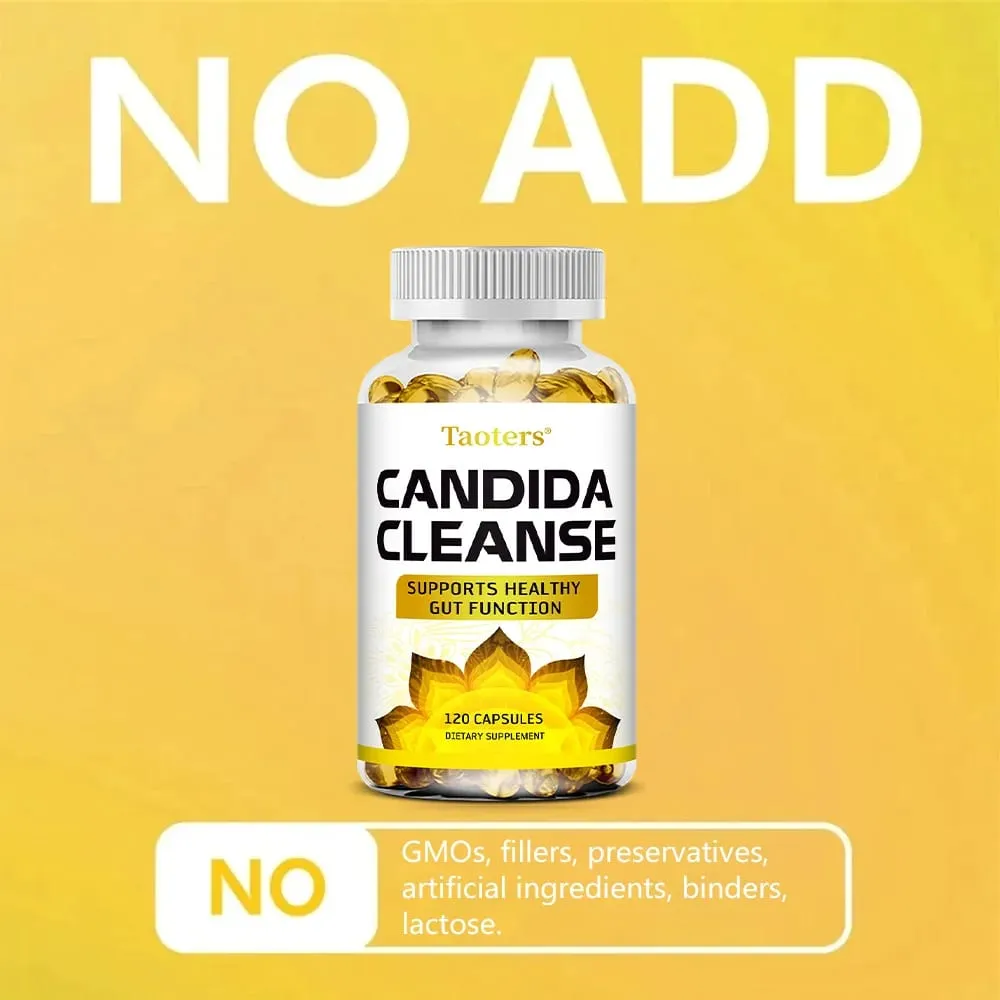 Candida Cleanse - Limpeza do Fígado Desintoxicante Apoia a Saúde Intestinal Limpeza do Cólon Aumentando a Energia 120 Cápsulas