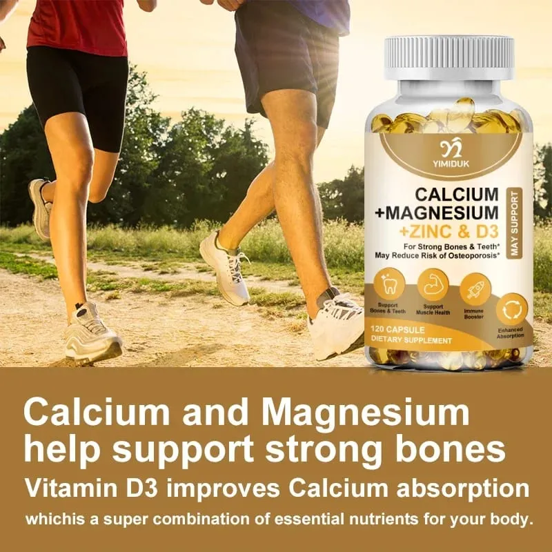 Bone & Muscle Support Supplement with Calcium Magnesium Zinc & D3 Supports Strong Bones Teeth Immunity & Vitality