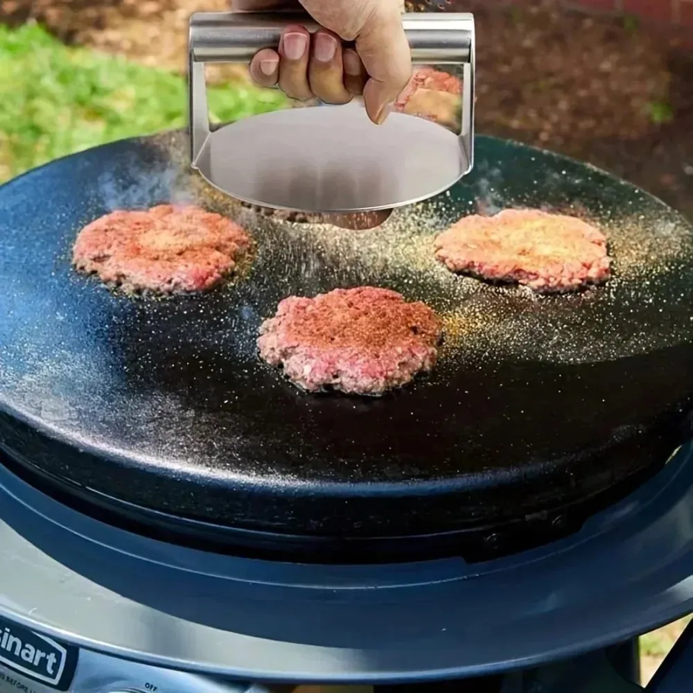New Stainless Steel Smash Burger Press | Heavy Duty Patty Maker & Smasher Mold for BBQ Grilling Kitchen (Non-Stick) — image 3
