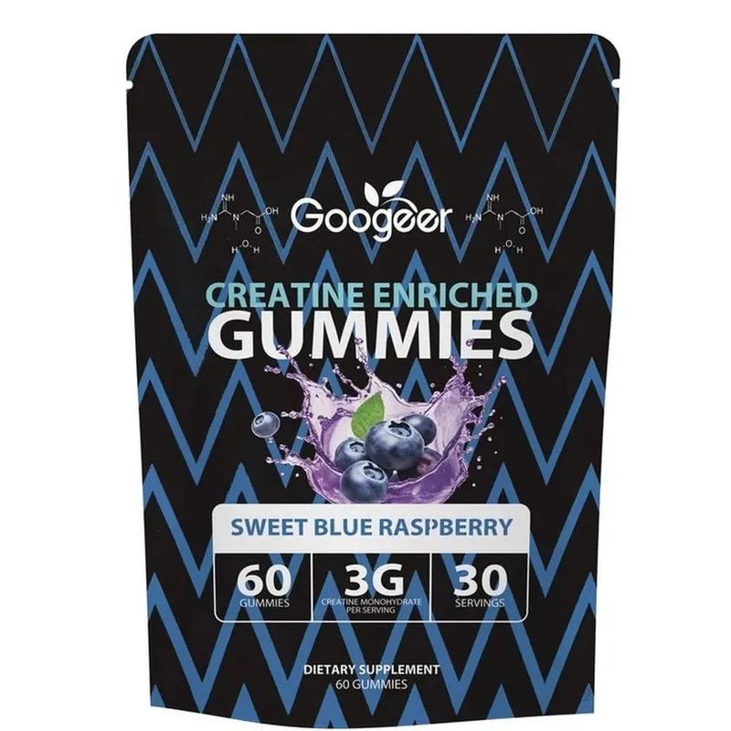 Creatine Monohydrate Gummies for Strength Support During Training Post-Workout Recovery Support Blue Raspberry 60 Gummies
