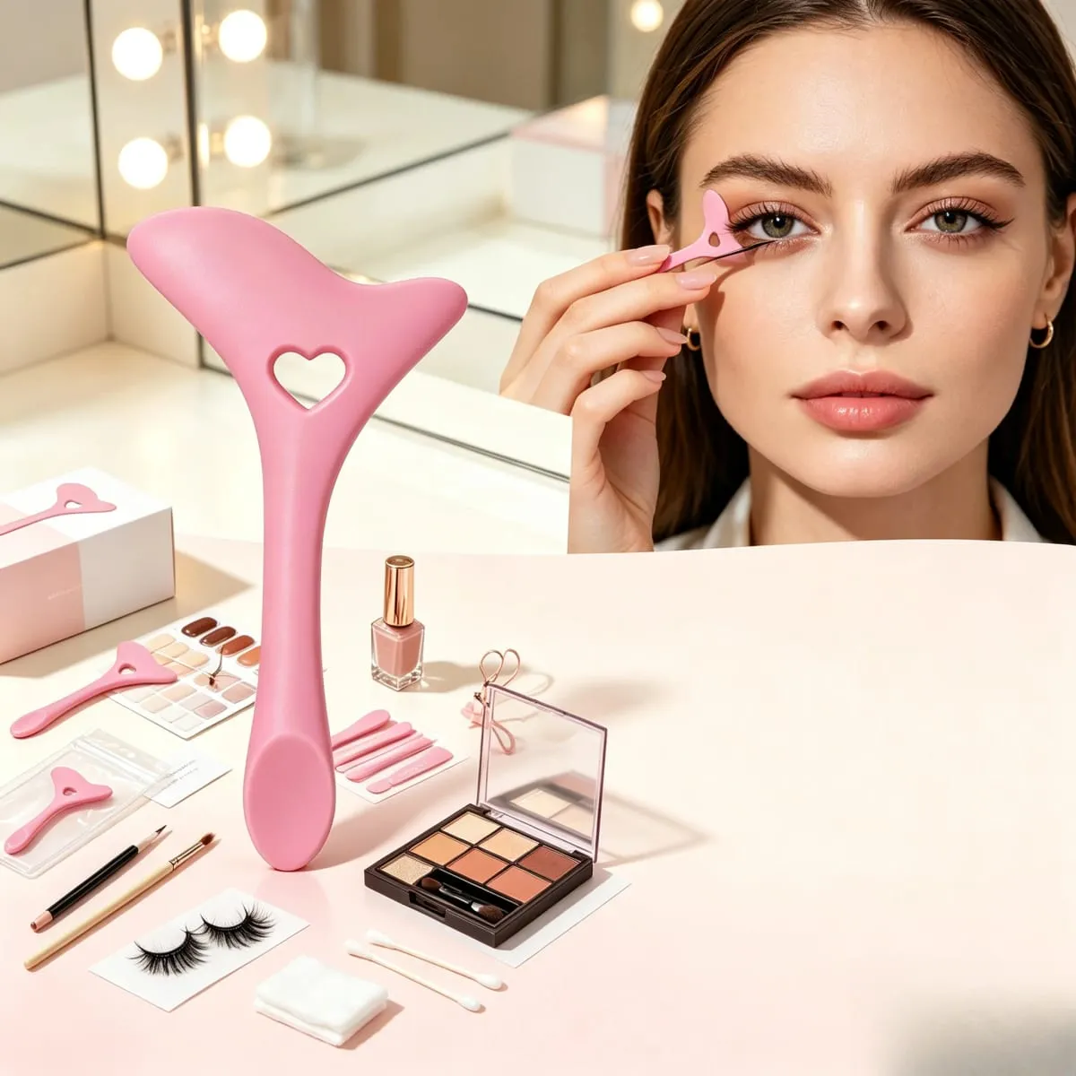 Silicone Eyeline Guide Tool for Drawing Eye-Like Lower Eyelashes Stamp Device Eyeshadow Positioning & Antibacterial Eye Makeup Aid — image 3