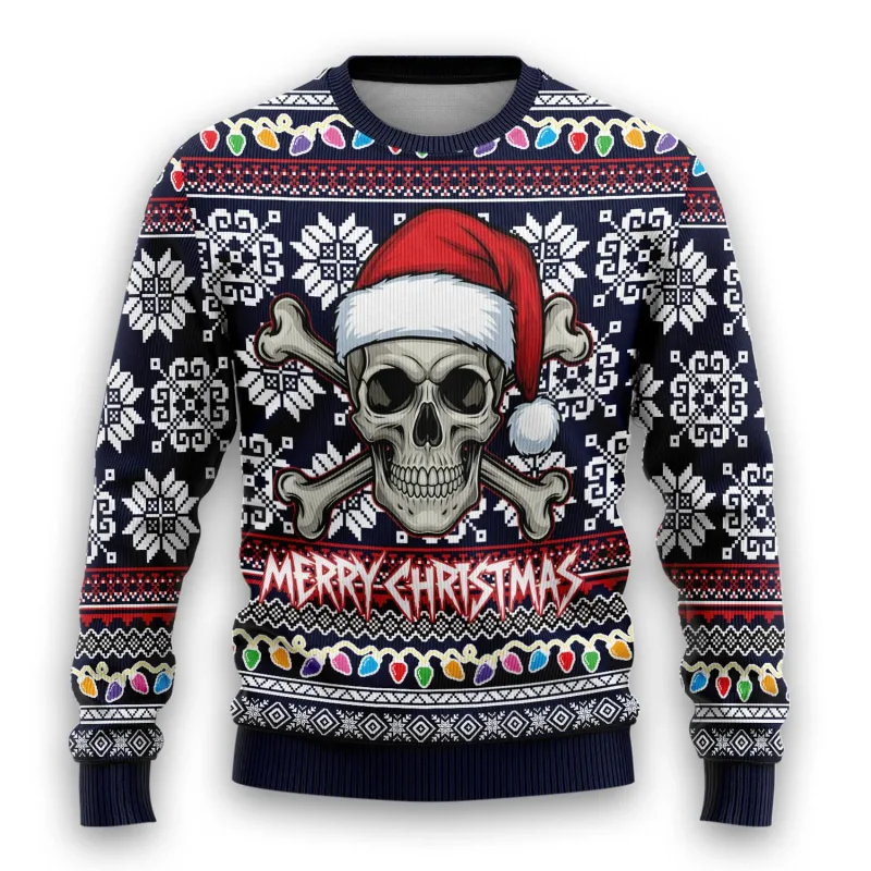 Pirate Santa Claus Graphic Ugly Christmas Sweater 2026 New Skull Graphic Sweatshirts Funny Design Pullovers Man Jumper Sweaters — image 5