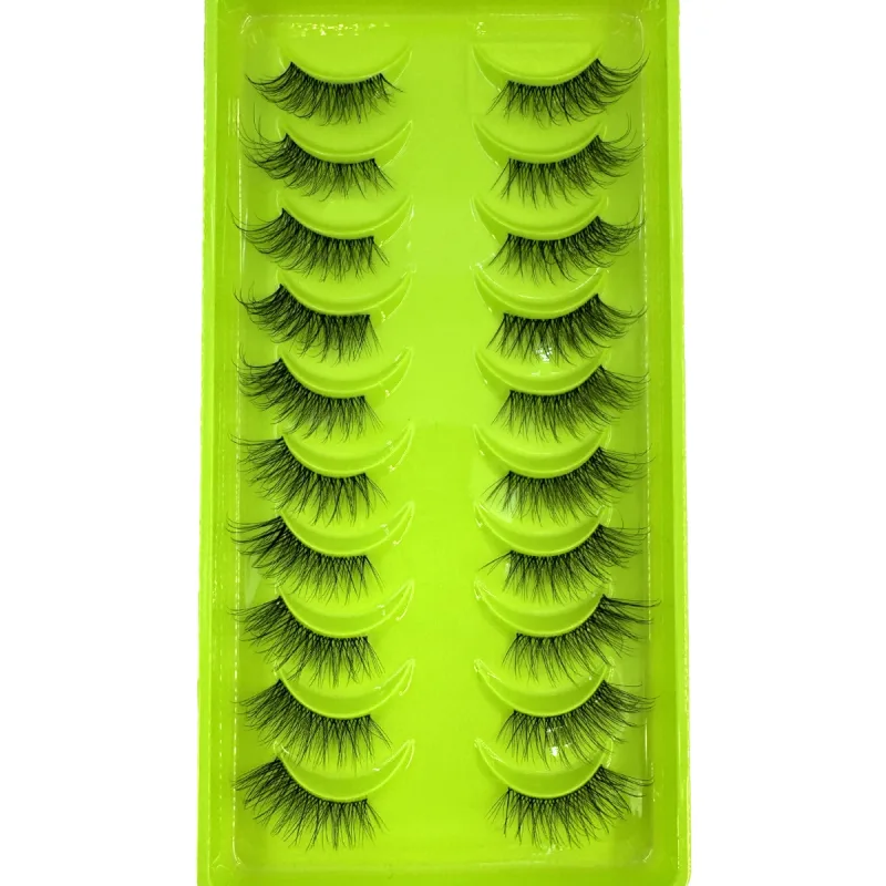 Black Eyelashes 10 Half Lashes Soft Natural Cat Eye Lashes Makeup Tool Extension Fluffy Faux Cils back-to-school season — image 21