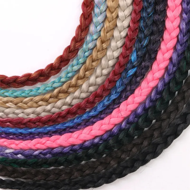 Estensioni clip-in sintetiche da 5 pezzi / lotto per le donne Coda di cavallo Arcobaleno Estensione dei capelli treccia 22 '' Ombre Parrucchino Treccia con clip — image 3