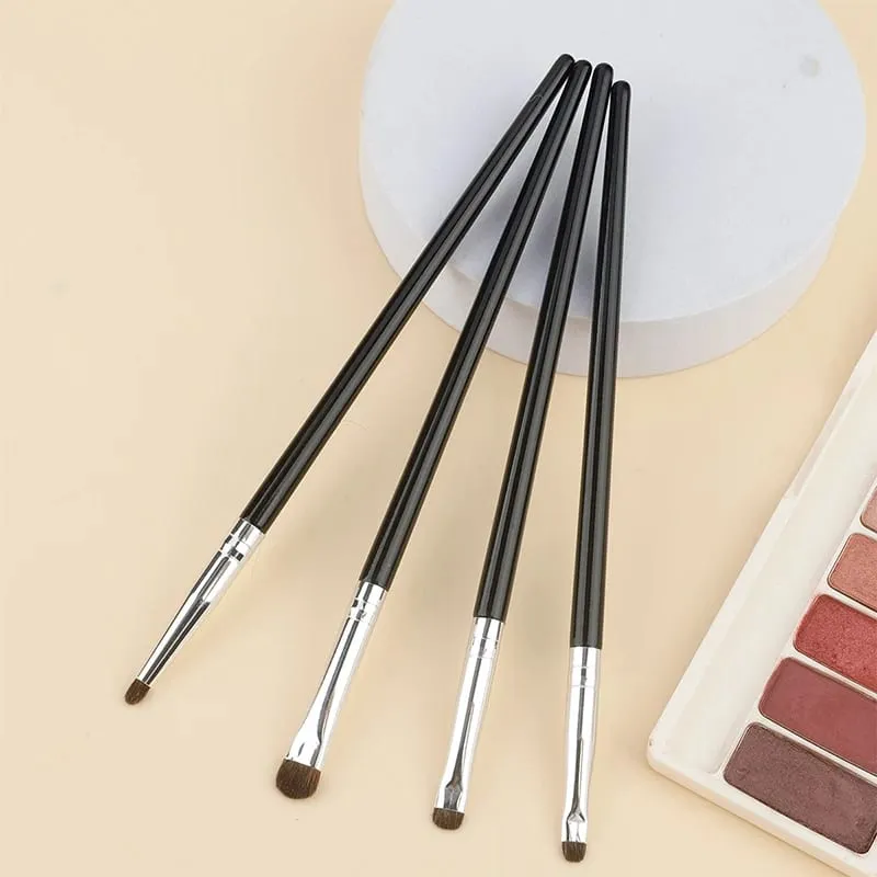 4pcs small eyeshadow brush Detail Makeup Brush Pony Hair Eye Makeup Eyeliner Brush Fine Smudge Concealer Portable Set — image 3