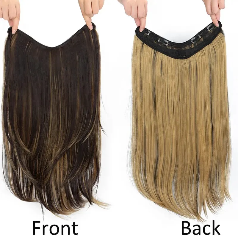 22Inch Synthetic Long Straight Multi Layer Hair Extension BB Clip Style Fiber Hairpiece for Women Daily Wear Confident Elegant — image 9
