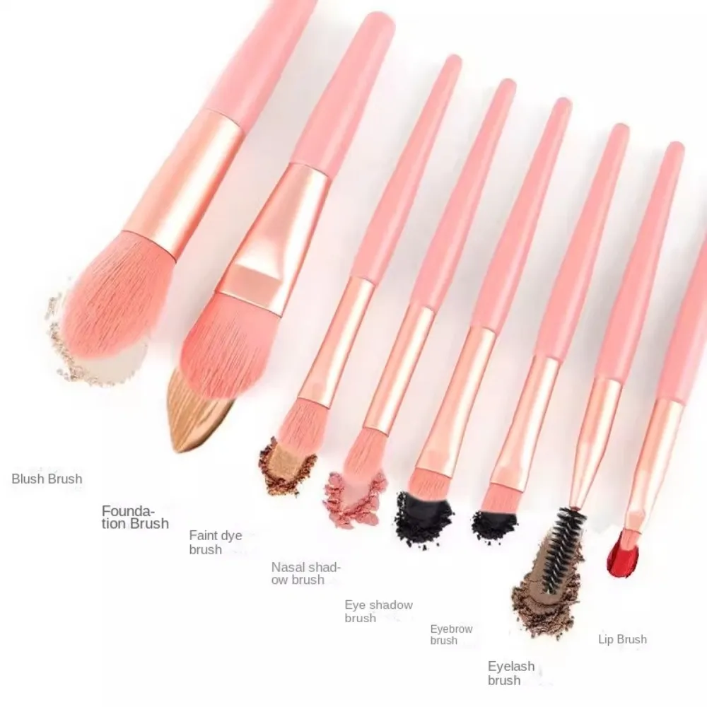 8pcs/set portable Soft Bristle Make Up Brushes Premium Synthetic With Bag Eyeshadow Brush Eye Facial Beauty Foundation tool — image 3