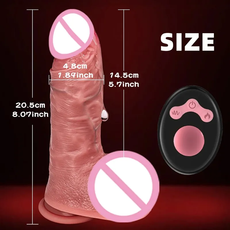 Vibrator Dildo Xxl Realistic Big Cock Telescopic Heated Spinning Penis Expansion Vibratory Massager Female Couple Sex Toys 18 — image 13